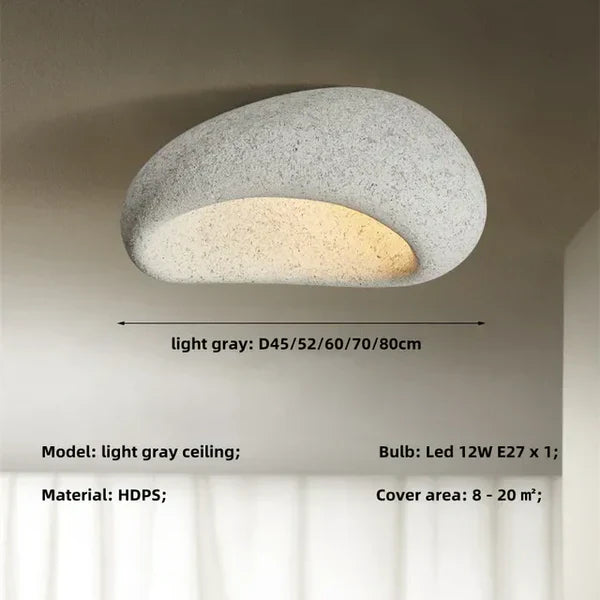 Moderne LED-Deckenleuchte im Wabi-Sabi Stil, perfekt als elegante Schlafzimmer- oder Wohnzimmerlampe.
