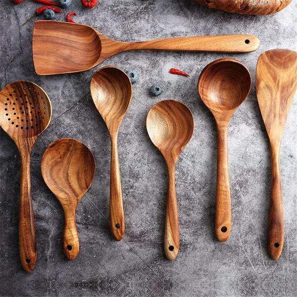 Hochwertiges Geschenkset Holz Küchenutensilien, langlebig, kratzfrei & umweltfreundlich für Kochliebhaber.