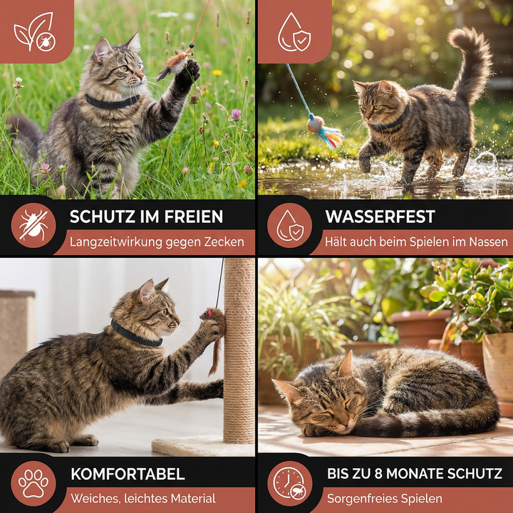 Zecken- & Flohschutz Halsband für Hunde und Katzen; wasserdichtes Zubehör für Haustiere.