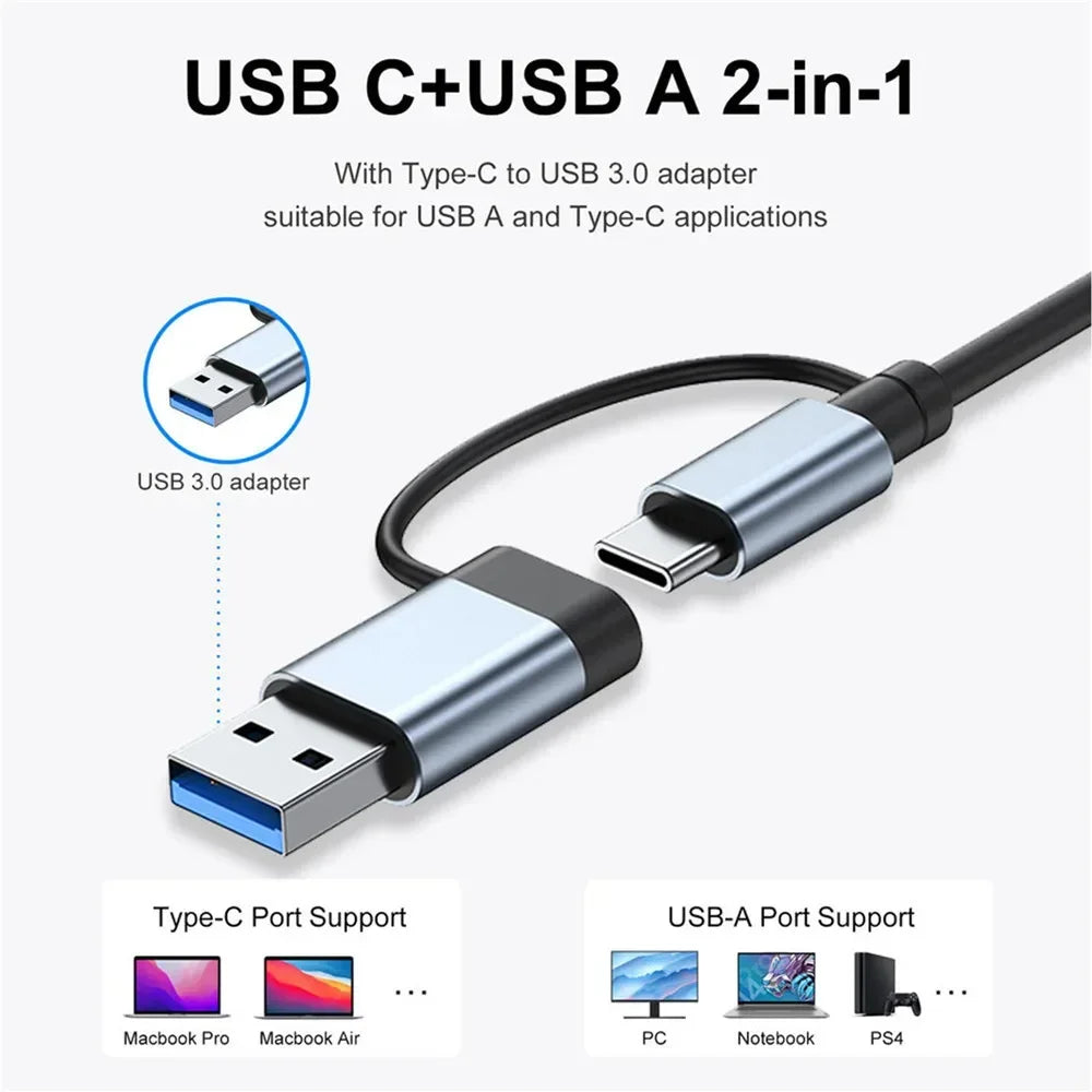 Nexora 8-in-1 USB-C Hub: Schneller Datentransfer, Kartenleser & Audio Adapter für Laptops.