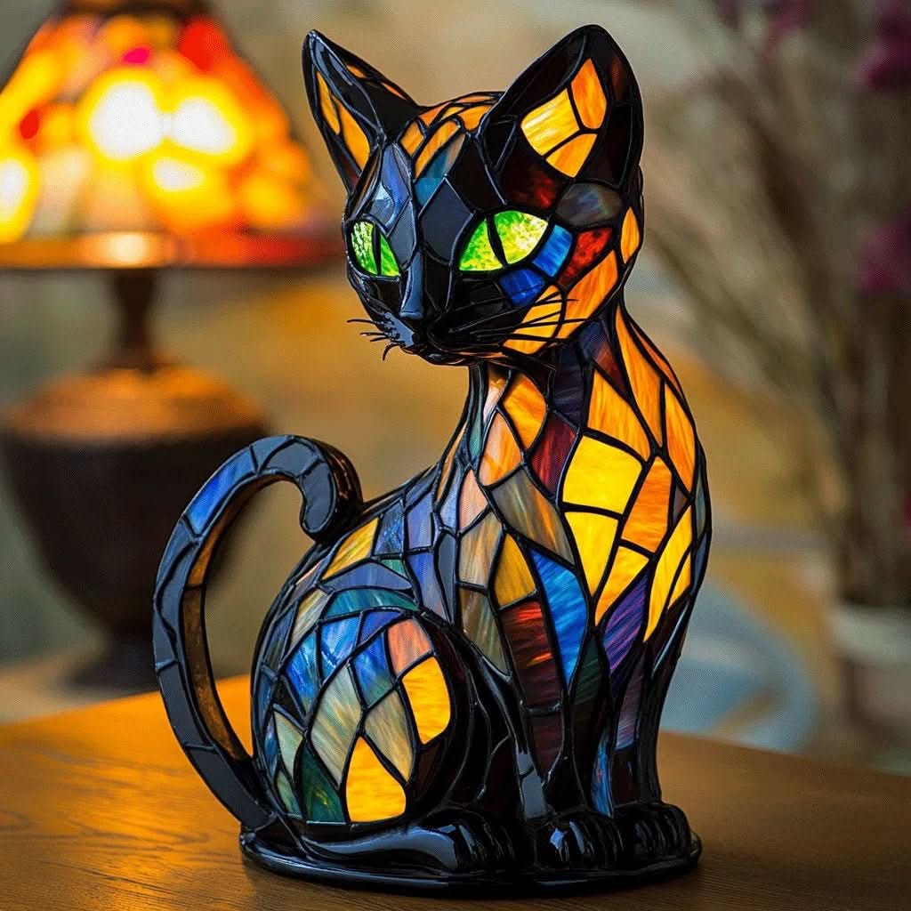 Niedliche Katzen-Nachtlampe mit sanftem LED-Licht, ideal für Kinderzimmer und Schlafzimmer.