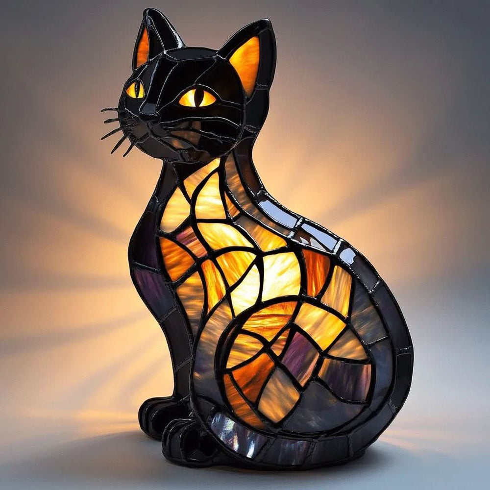Katzen-Nachtlicht aus weichem Silikon mit warmem LED-Ambiente-Licht für gemütliche Stimmung.