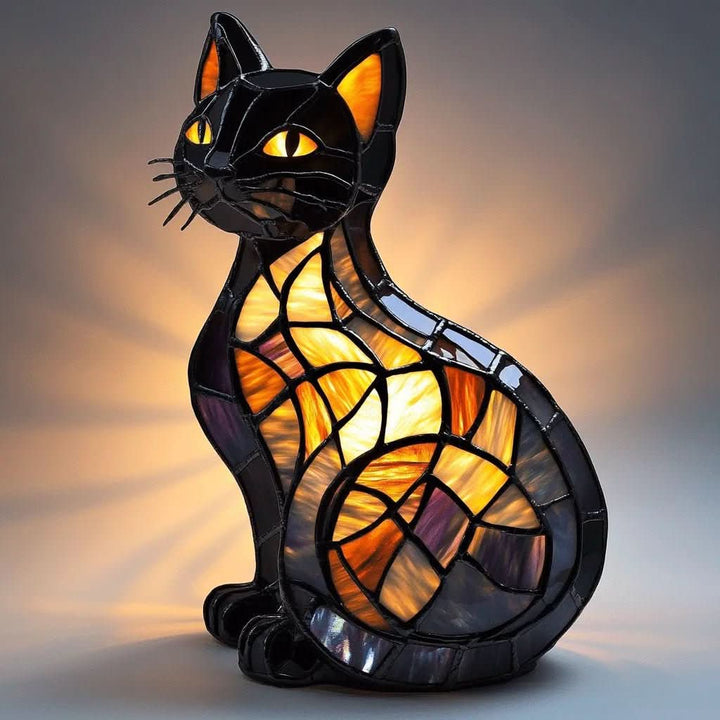 Katzen-Nachtlicht aus weichem Silikon mit warmem LED-Ambiente-Licht für gemütliche Stimmung.