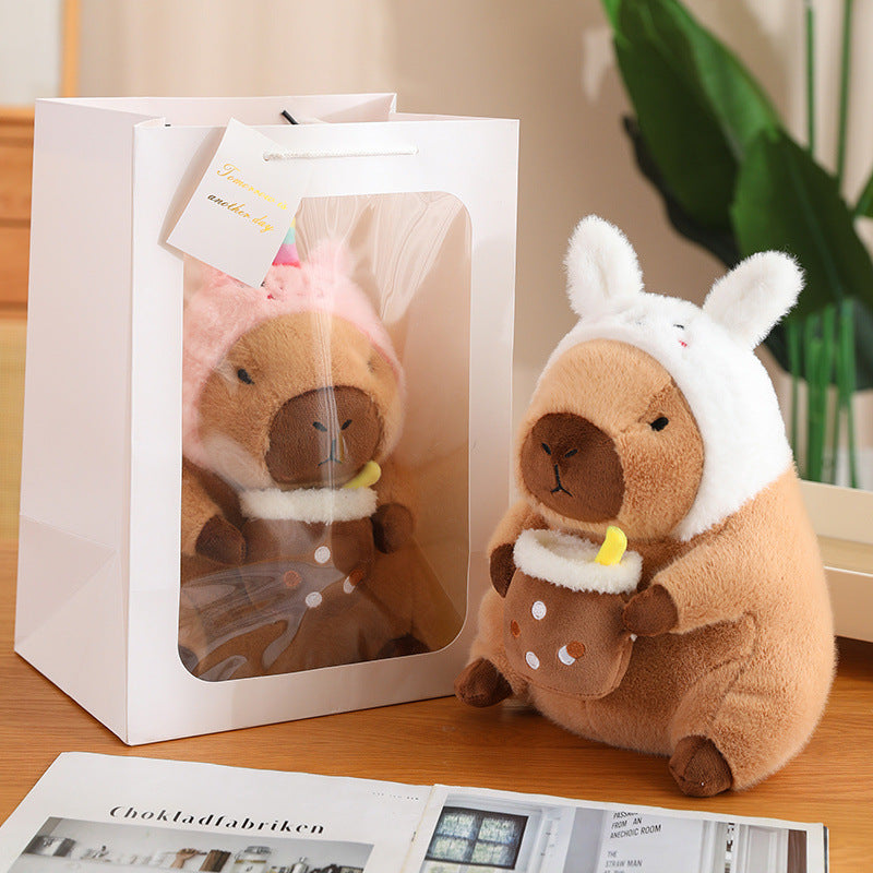 Capybara Plüschtier, braune weiche Kuschelpuppe. Süßes Kinderspielzeug & Geschenk, ideal als Dekoration.