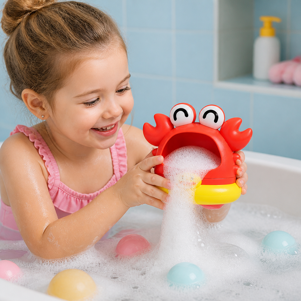 Automatischer Schaummacher als Badespielzeug; kinderfreundliches Seifenblasen-Spielzeug für die Badewanne.