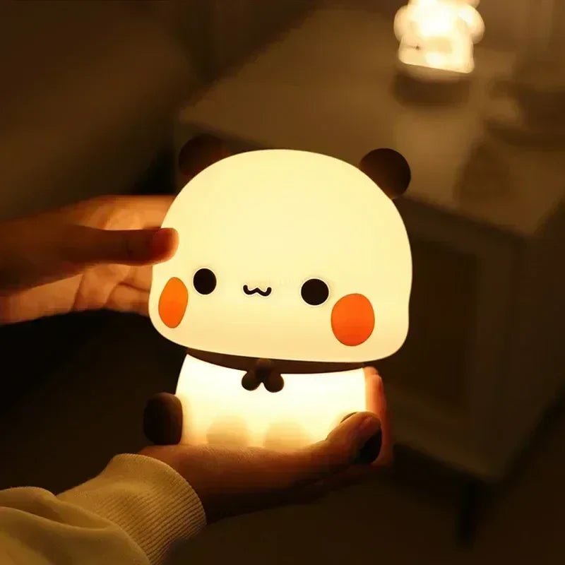 Silikon Panda Schlaflicht für Babys. Berührungsempfindlich, dimmbar. Ideale Kinderzimmer Deko.
