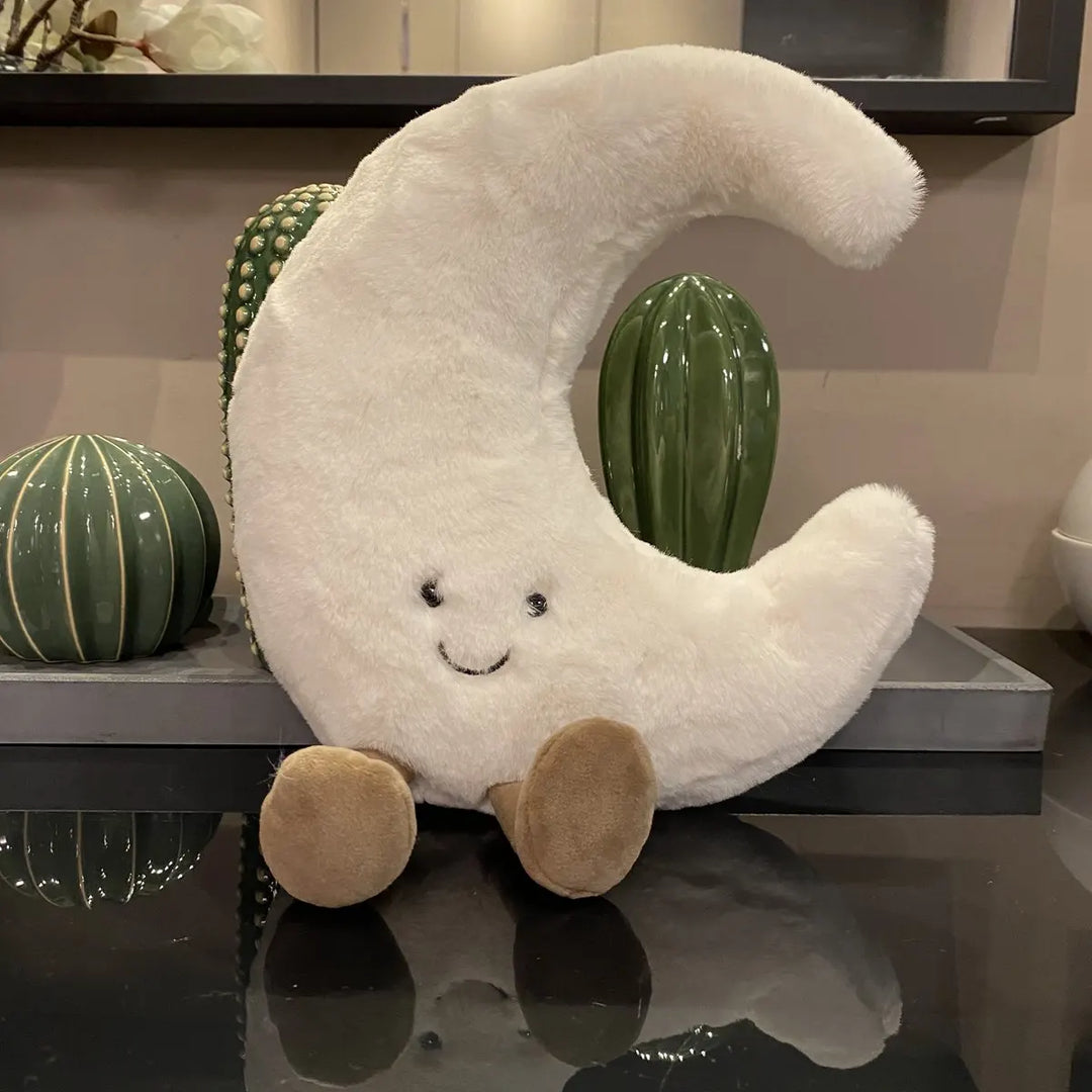 Geschenkidee Plüsch-Mond- & Sonnenkissen: Niedliche, weiche Kuscheltiere und Dekokissen, ein tolles Geschenk.