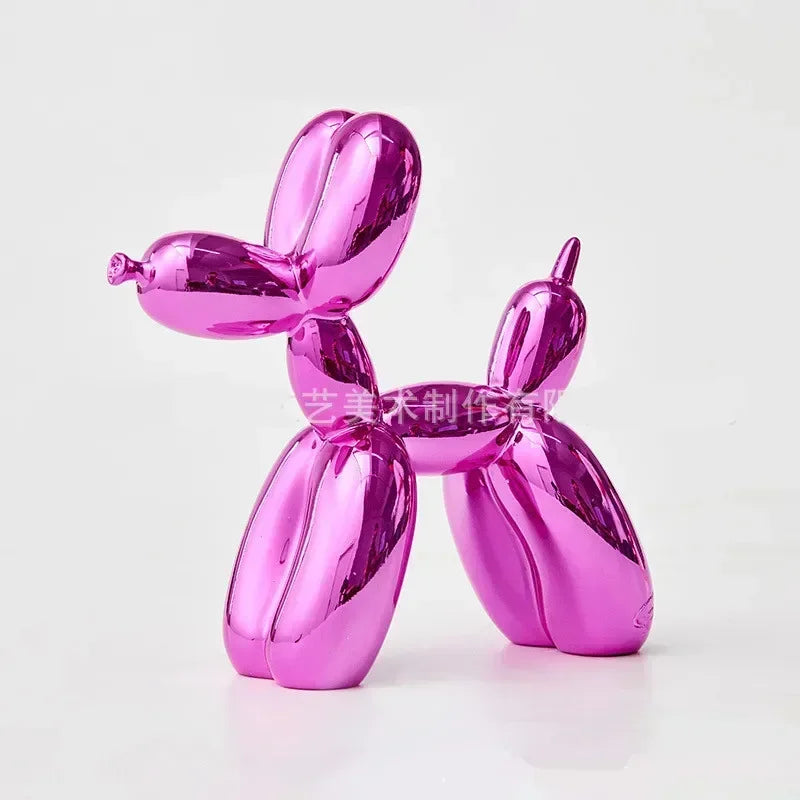 Charmante Ballon Hund Figur, trendiges Kunstobjekt, stilvolle Skulptur und vielseitige Zimmerdeko.