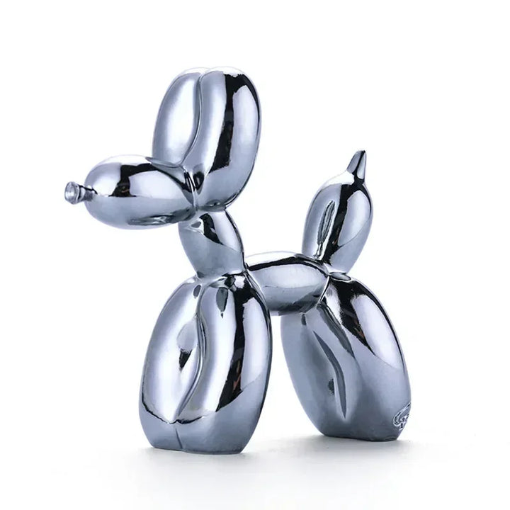 Edle Ballon Hund Skulptur, hochglänzende Deko-Figur für anspruchsvolle Wohnkultur und Zimmerdeko.
