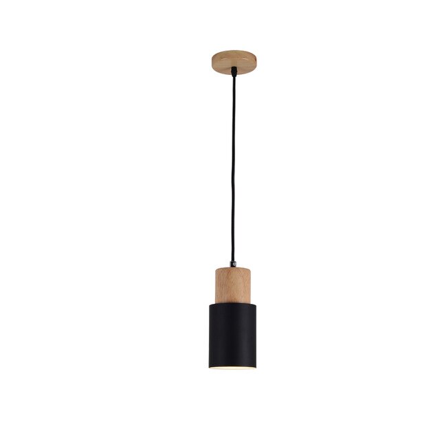 Nordische Designer Hängelampe mit stilvollem Holzsockel für moderne Wohnzimmer-Beleuchtung.