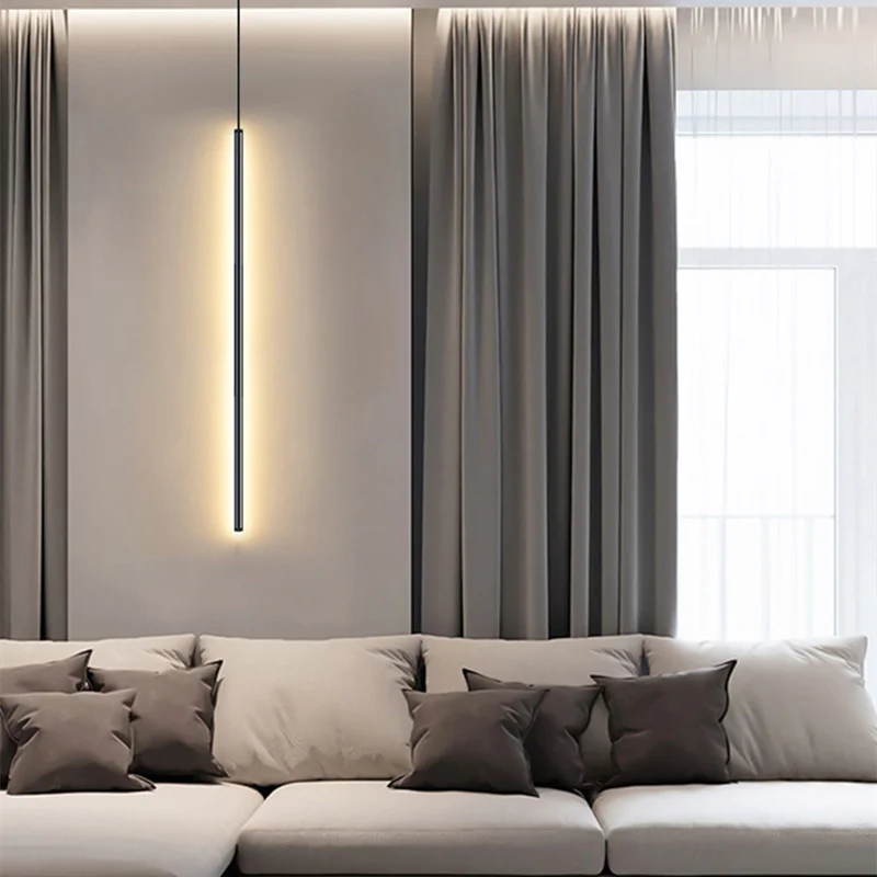 Elegante LED Pendelleuchte für Essbereich, minimalistische Hängelampe für eine gemütliche Atmosphäre.