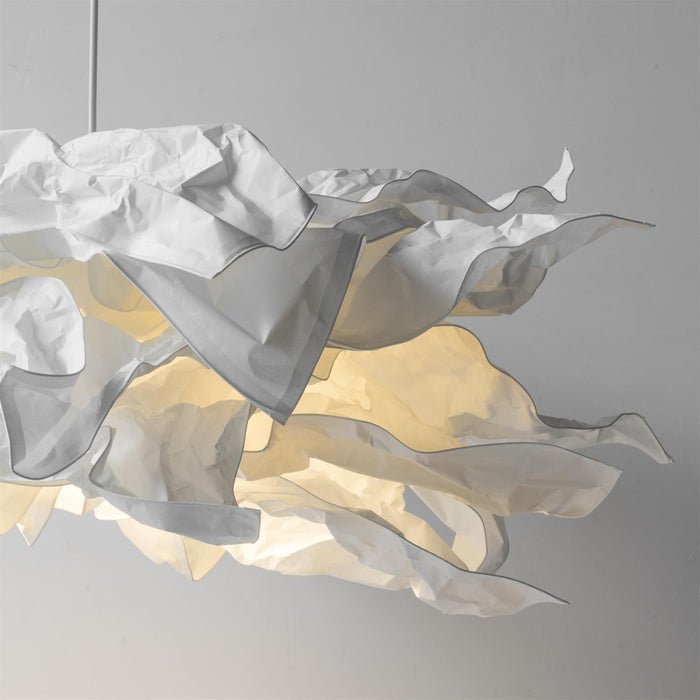Atmosphärische Beleuchtung: Wolkenlampe aus Papier, LED-Pendelleuchte im skandinavischen Stil.