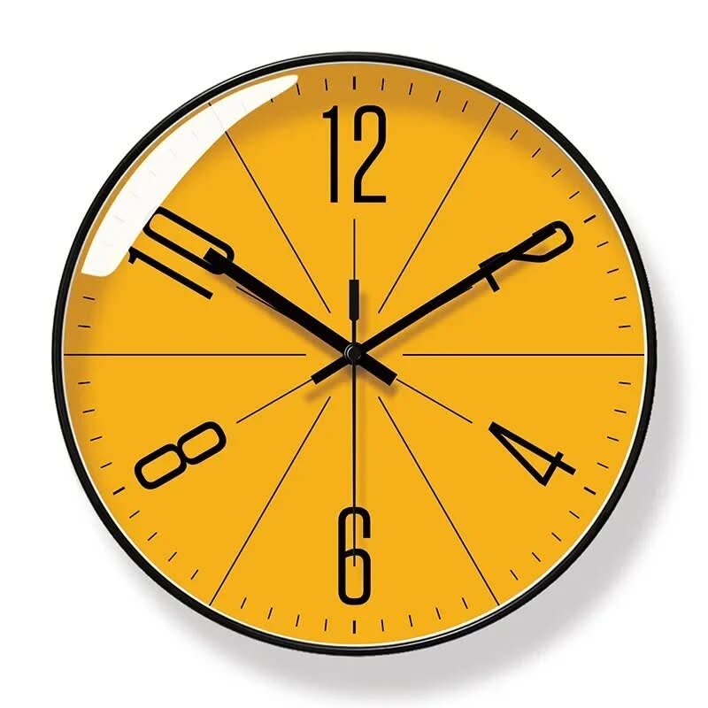 Leise nordische Wanduhr, minimalistisch, modernes Design, schwarz-weiß, störungsfrei für Schlafzimmer oder Büro.