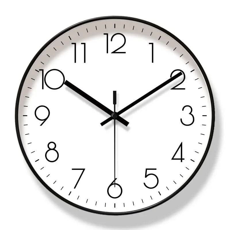 Hochwertige nordische Design-Wanduhr, minimalistisch, leises Quarz-Uhrwerk, stilvolles, zeitloses Wohnaccessoire.