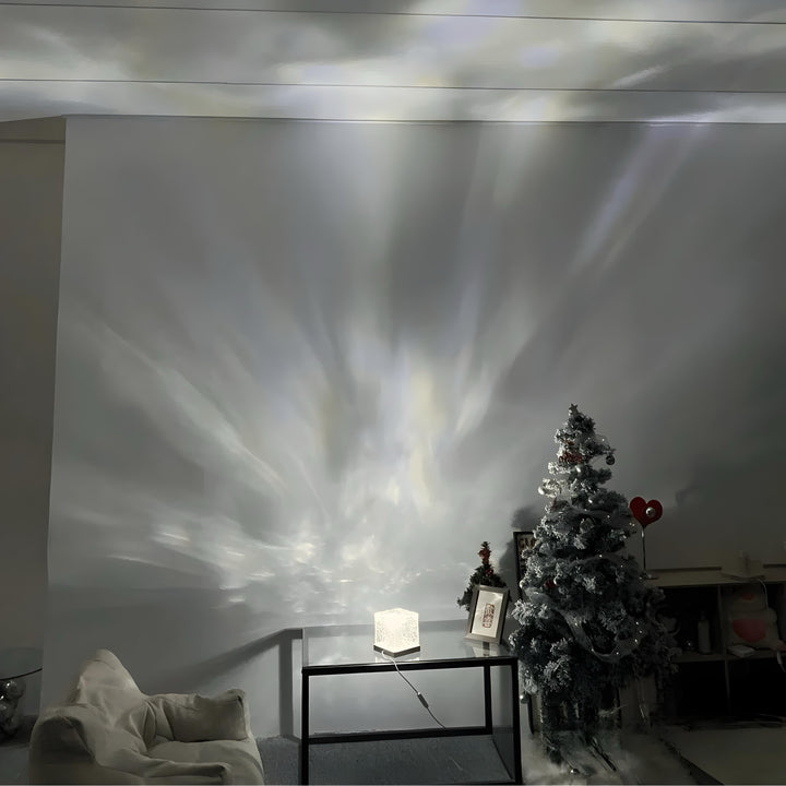 Aurora Borealis Lampe; dieser Nordlichtprojektor verwandelt jeden Raum in eine entspannende Oase mit bunten Lichtern.