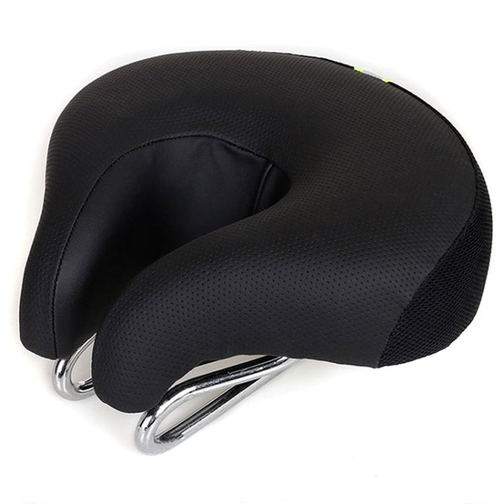 Ergonomischer Noseless Fahrradsattel, schwarz, mit weicher Dämpfung für optimalen Fahrkomfort am Mountainbike.