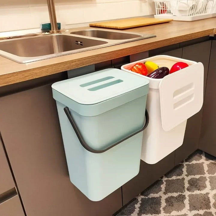 Leise Nova Abfalltonne 5L, geruchsdicht & kompakt. Ideal für Küche, Bad, Büro in Weiß, Grün, Blau.