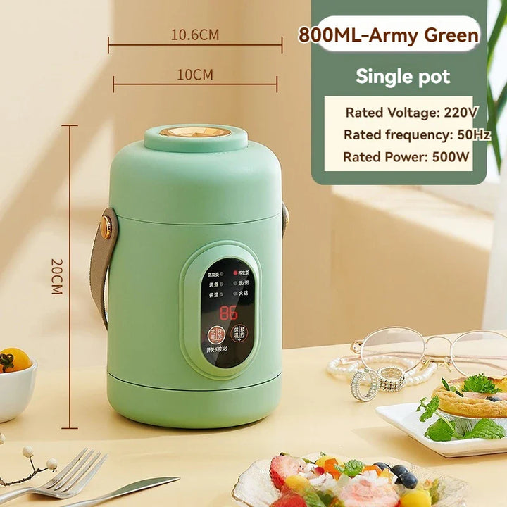 Elektrischer NutriCook One Mini-Kochtopf 1L auf einer Arbeitsplatte, ideal für Single-Haushalte.