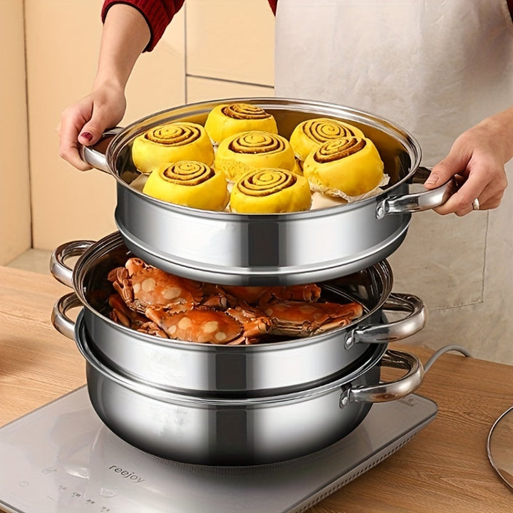 Zeitsparender NutriSteam 3-Schicht-Dampfgarer für nahrhaftes, gesundes Essen. Das ideale Küchengerät.