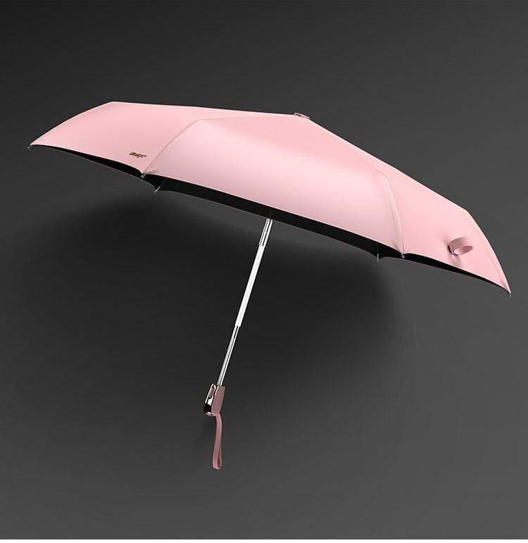 Kompakter, ultraleichter Reise-Regenschirm, geschlossen. Perfekt für Handtasche und unterwegs. Für Damen & Herren.