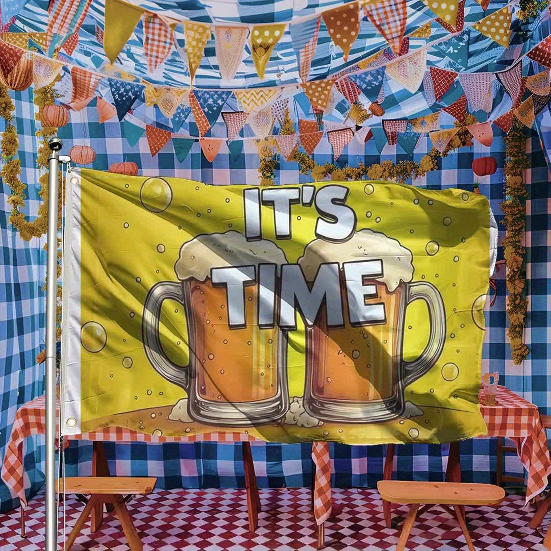 Hochwertige Oktoberfest Flagge 150x90 cm, ideal als Festzubehör & Outdoor-Deko.