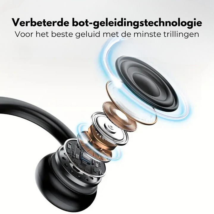 SafeSound Open-Ear Kopfhörer mit Knochenleitung für Sportler; ermöglicht sicheres Hören im Straßenverkehr und Natur.