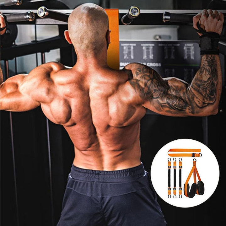 Robustes orange PullCore Widerstandsband zur Klimmzug-Unterstützung beim Krafttraining & Fitness-Workout.
