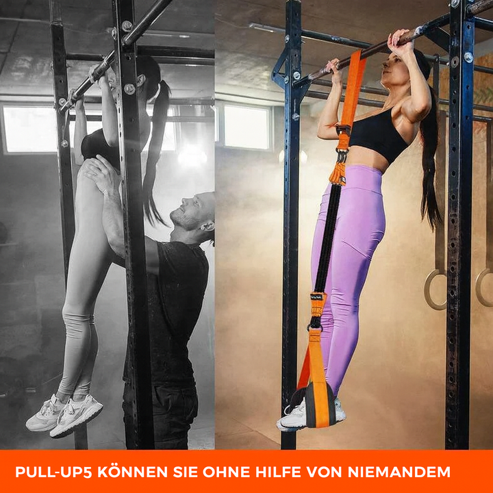 Helles orange PullCore Klimmzug-Widerstandsband, ideales Sportzubehör für gezieltes Pullup-Training & Muskelaufbau.