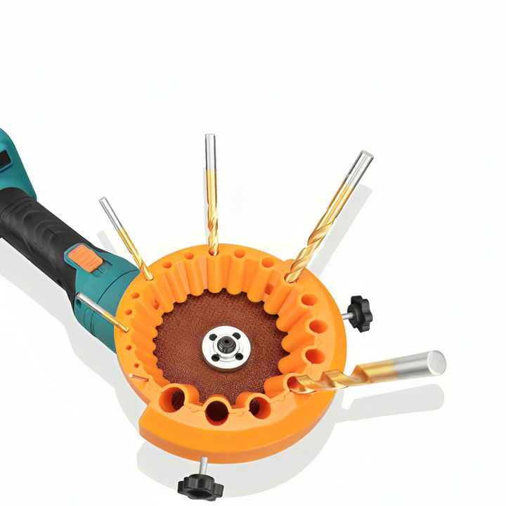 Ergonomisches, orangefarbenes Bohrer-Schärfgerät, unverzichtbares Zubehör für jede Werkstatt & Heimwerken.