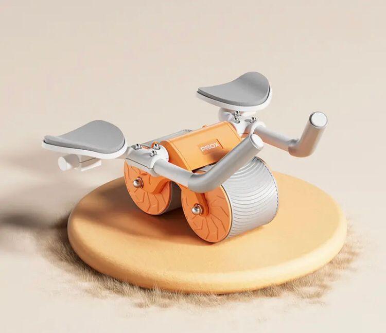 Strapazierfähiges Bauchmuskeltrainingsrad, orange-schwarz, für dauerhaftes Core-Krafttraining.