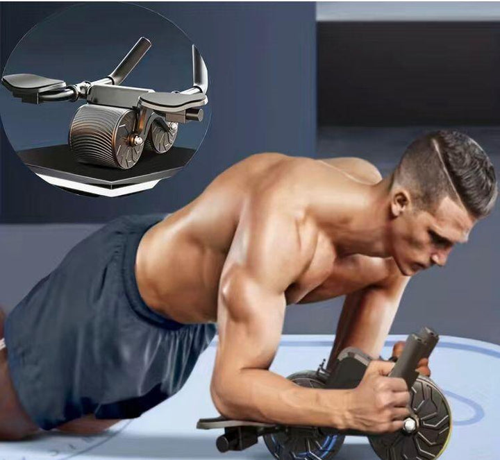 Orange-schwarzer Ab-Roller für Bauchmuskeln, schräge Bauchmuskeln & Core-Stärke; Fitness für zuhause.