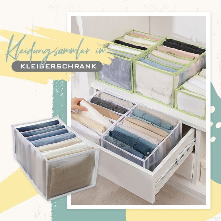 OrgaPure™ Kleiderschrank Organizer für stressfreie Ordnung, faltbar & platzsparend im Schrank.