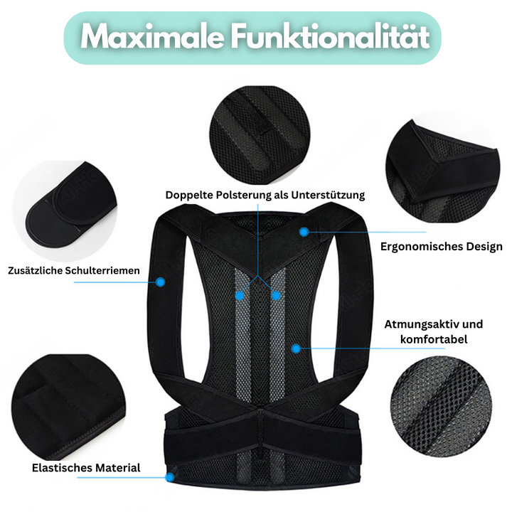 Bequemer OrthoBack Pro Haltungstrainer; weiches, hautfreundliches Material für ganztägigen Komfort.