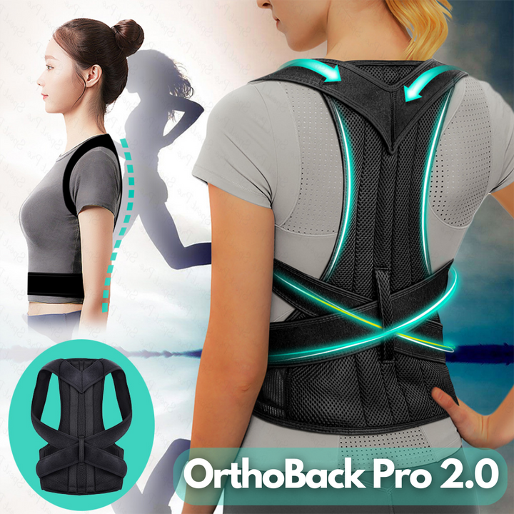 OrthoBack Pro Haltungstrainer flach ausgelegt; robustes Design für langanhaltende Haltungskorrektur.