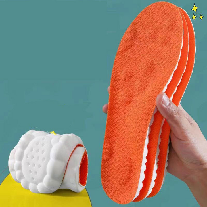 Detailansicht der orthopädischen Einlegesohle mit Dämpfungselementen für maximalen Fußkomfort & Schmerzlinderung.