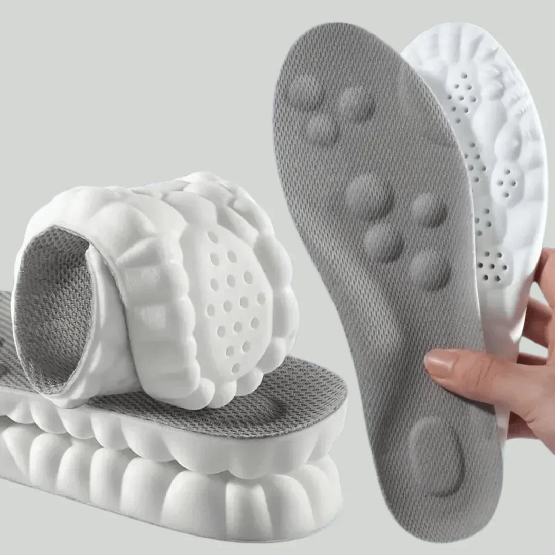 Orthopädische FlexiFit 4D Einlegesohlen für Damen & Herren; Schmerzlinderung, Fußkomfort & Dämpfung.