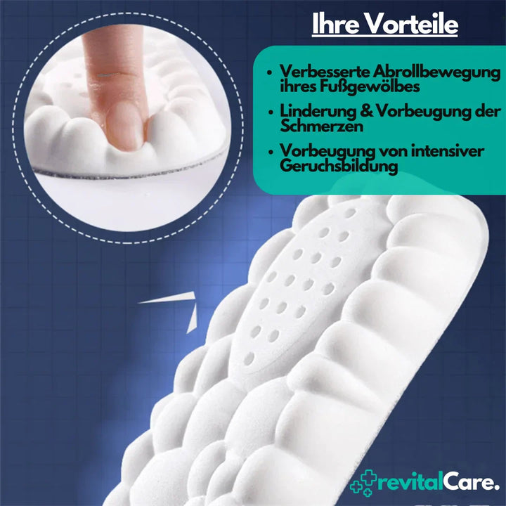 FlexiFit 4D Orthopädische Einlegesohlen in Originalverpackung; verspricht schmerzfreie Füße & optimalen Komfort.
