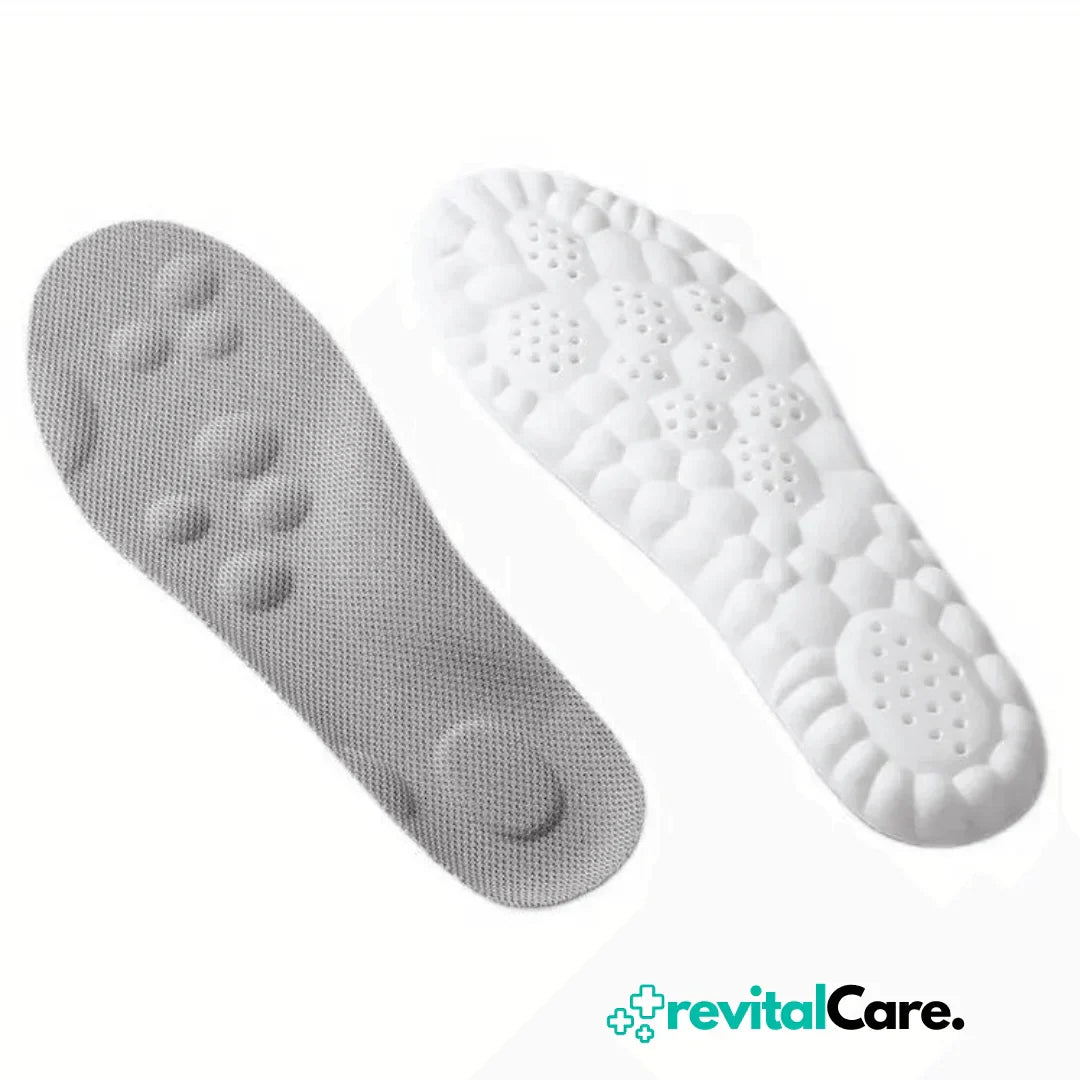Belüftungsöffnungen der FlexiFit 4D Einlegesohle für frische, schmerzfreie Füße, Hygiene & langanhaltenden Komfort.