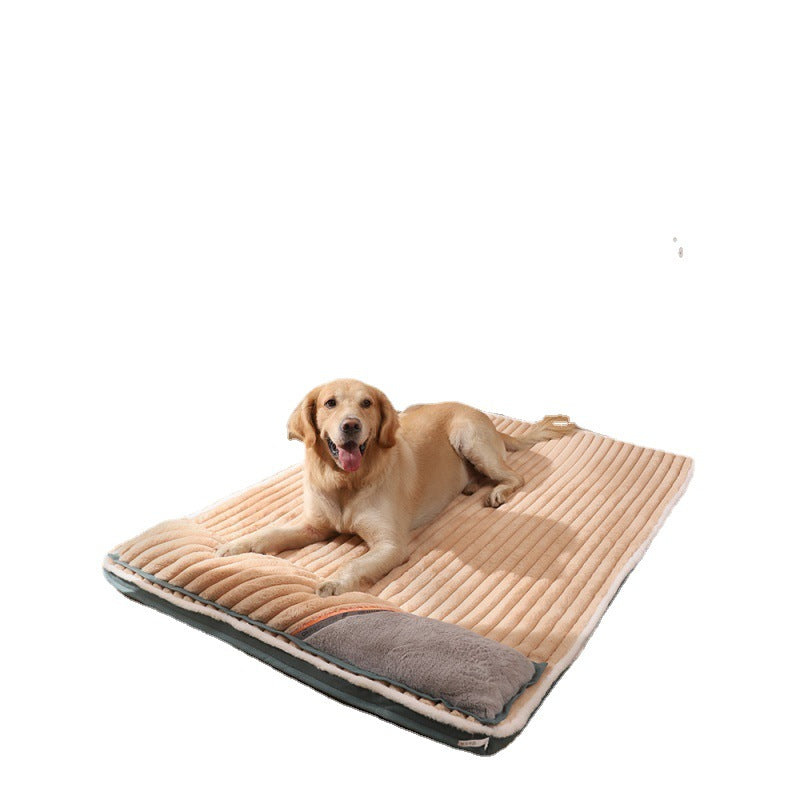 Orthopädische Hundematte mit Memory-Schaum für optimalen Komfort & Gelenkentlastung in Khaki.