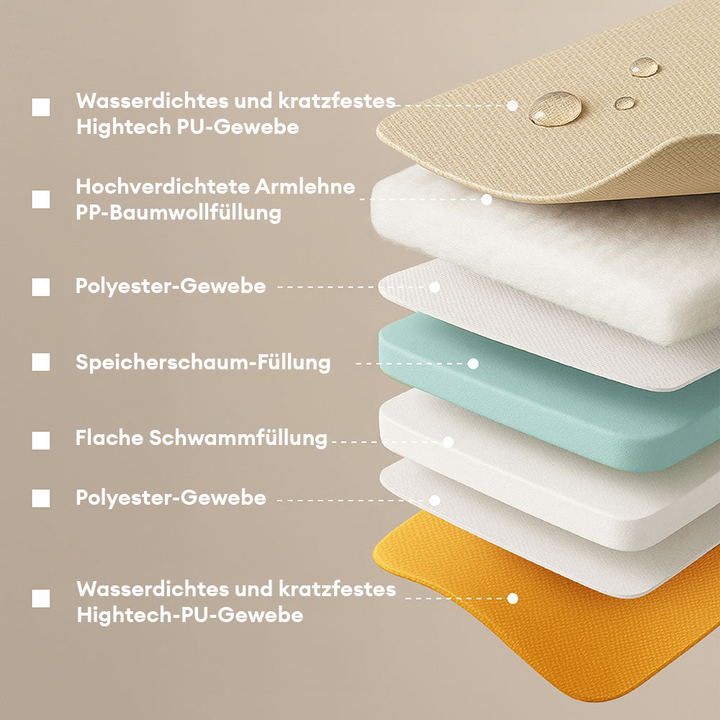 Wasserdichte & kratzfeste Hundematte im Farbblock-Design, optimal als Reisebett für Haustiere.