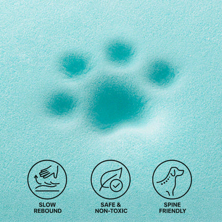 Premium Outdoor Hundematte, orthopädisch, wasserdicht & kratzfest. Langlebig und bequem.