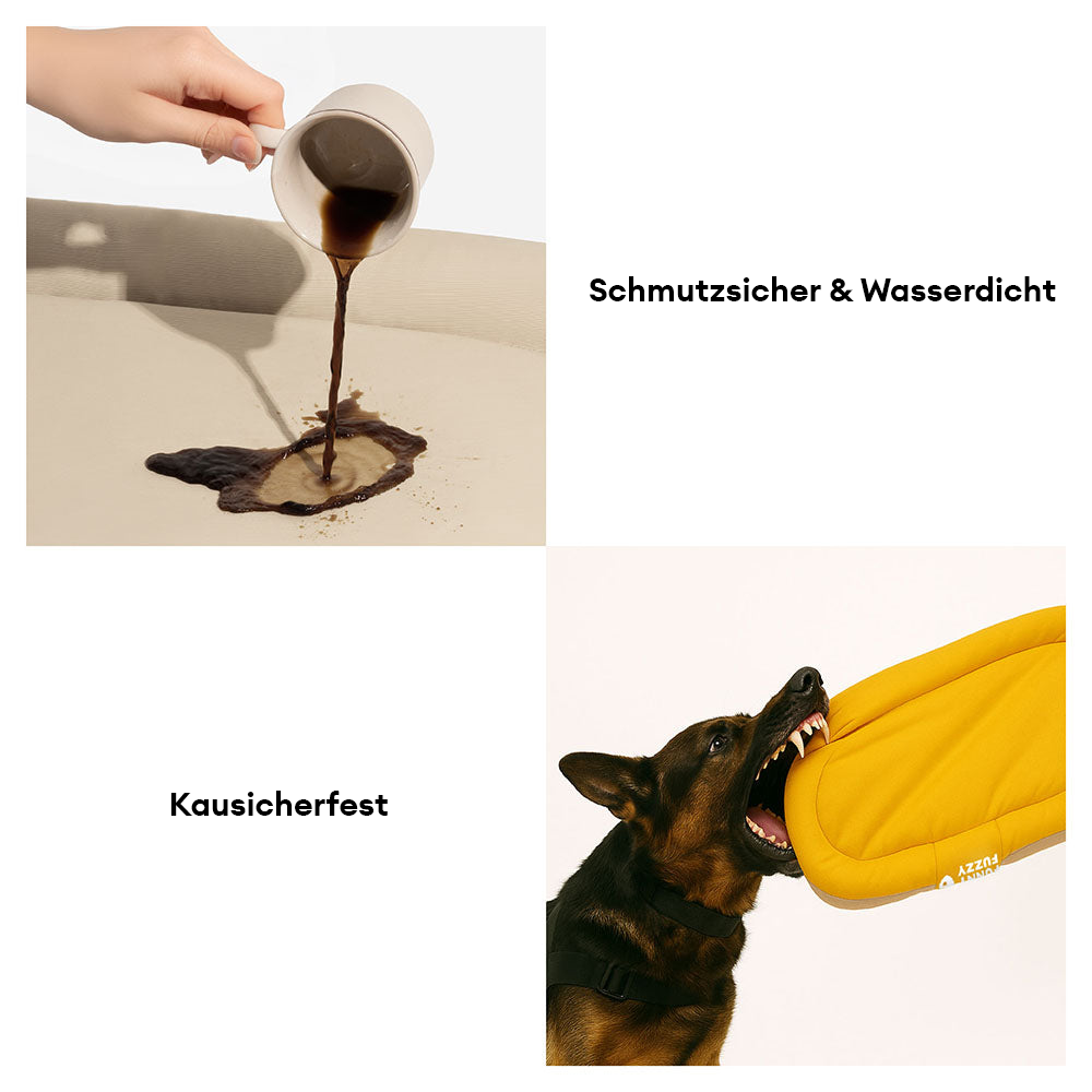 Farbblock Outdoor Hundematte, orthopädisch, wasserdicht & kratzfest. Bietet besten Komfort.