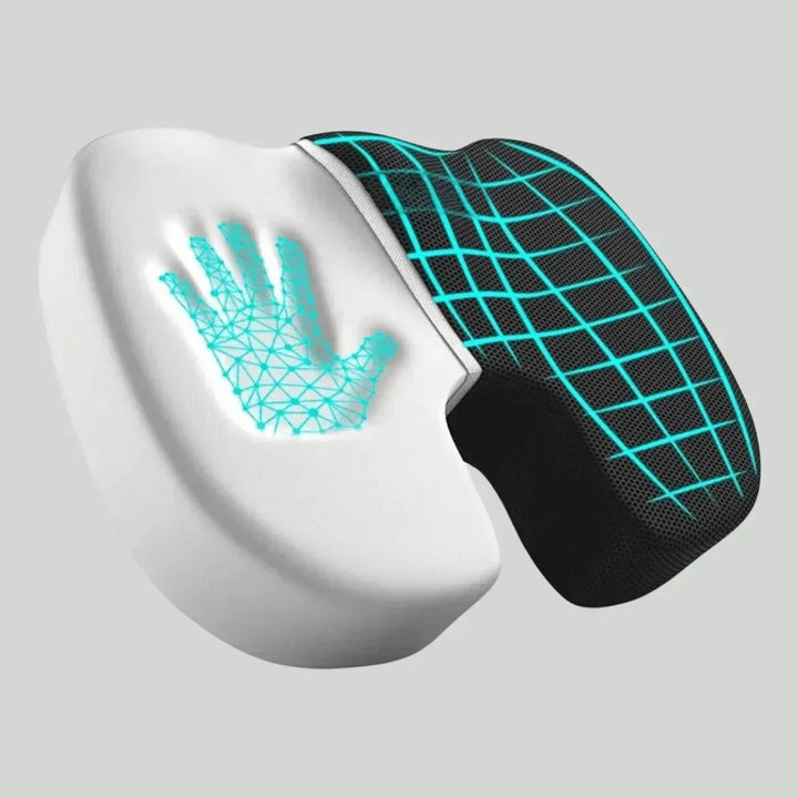 Orthopädisches 4D Sitzkissen für Rückengesundheit, Komfort & Haltung im Büro & Auto.