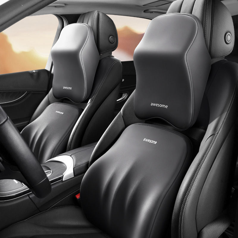 Orthopädisches Autositzkissen für Nacken & Rücken. Ergonomischer Memory-Schaum für schmerzfreies Autofahren.