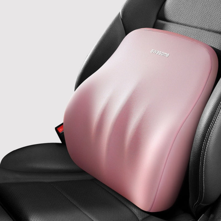 Set aus orthopädischem Nacken- & Rückenkissen für den Autositz. Ergonomischer Memory-Schaum für Komfort.