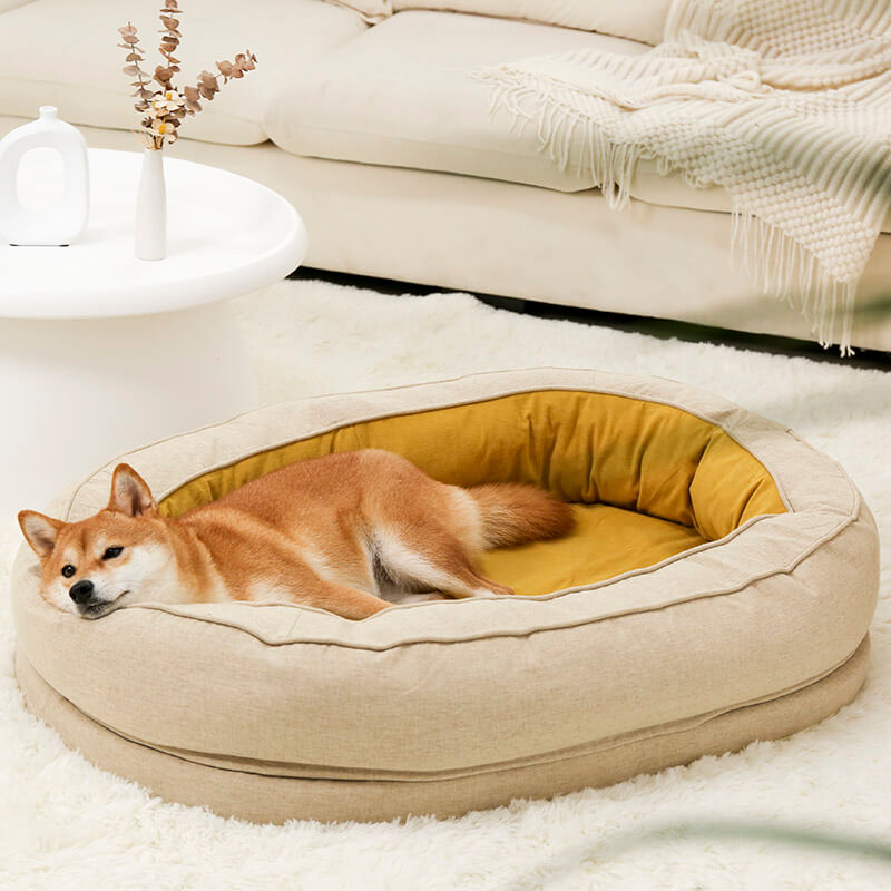 Donut Hundebett orthopädisch, waschbar & flauschig für optimalen Haustier-Komfort.
