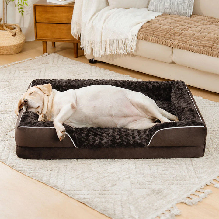 Wasserdichtes & waschbares Hundebett, Eckdesign, bietet Gelenkentlastung und Komfort für Hunde.