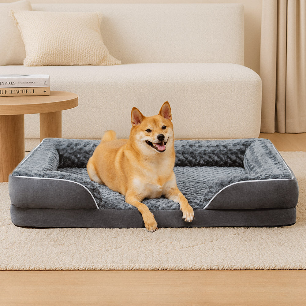 Bequemes, waschbares Eckhundebett für Hunde mit orthopädischem Schaumstoff, Gelenkentlastung.