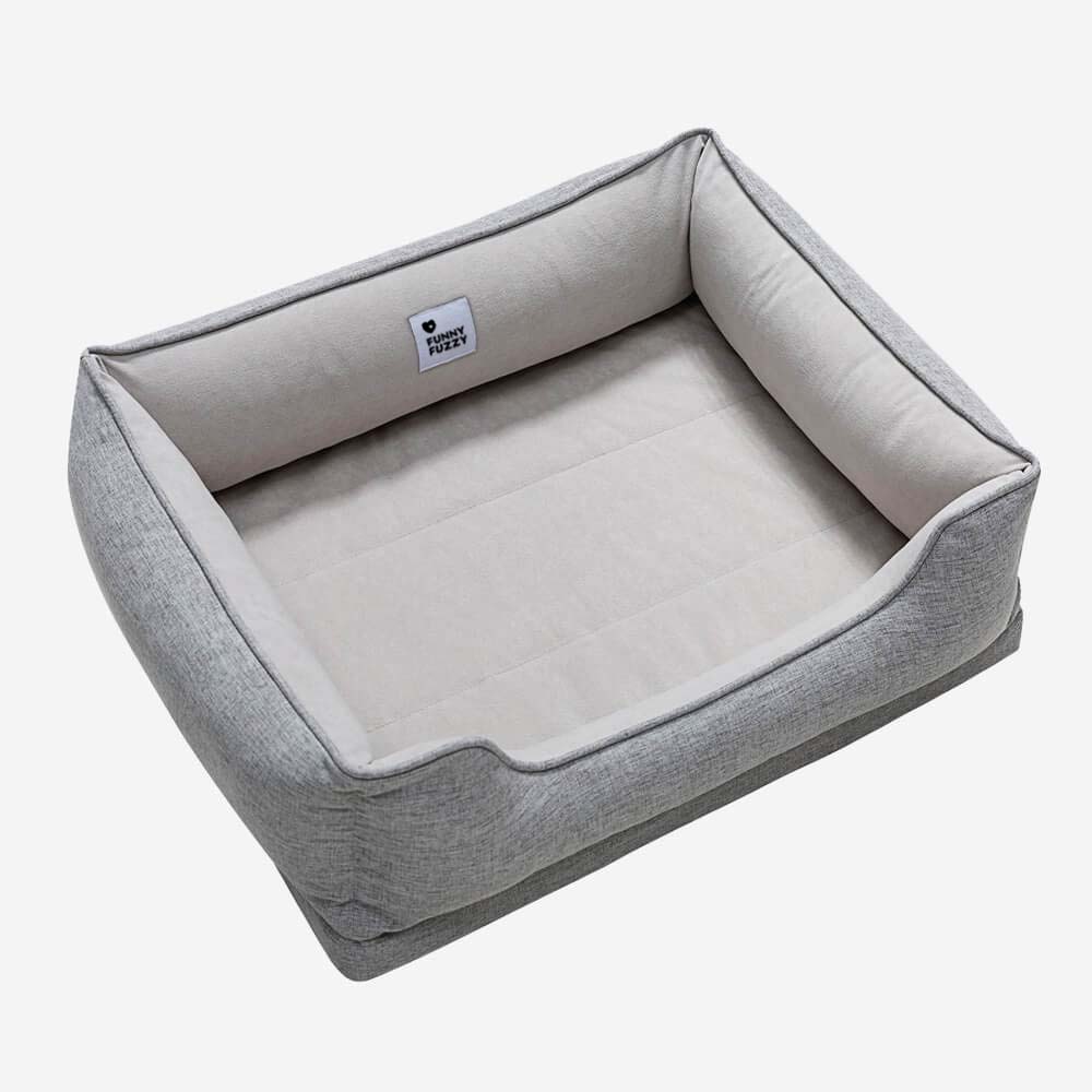 Modernes Eckhundebett, orthopädisch, weich, ideal für Haustier-Geborgenheit, leicht waschbar.