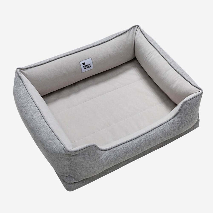 Modernes Eckhundebett, orthopädisch, weich, ideal für Haustier-Geborgenheit, leicht waschbar.